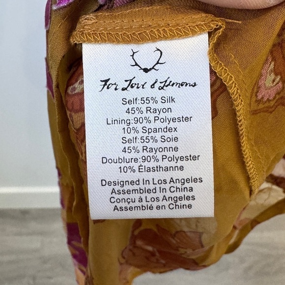 Free People For Love and Lemons Temecula Silk Blend Long Sleeve Maxi Dress (XS) - Picture 12 of 12